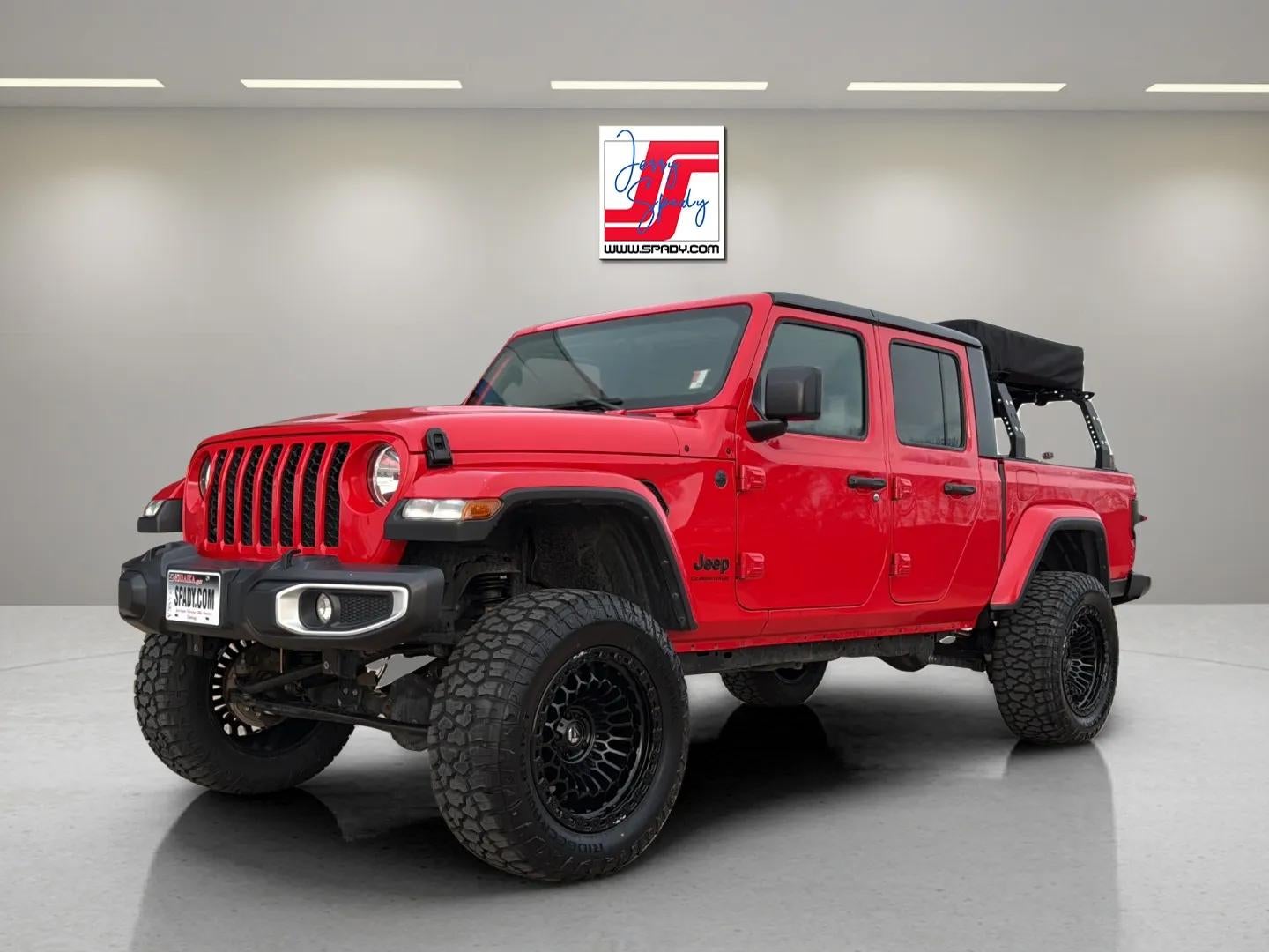 2023 Jeep Gladiator Sport S in Red — front three-quarter view
