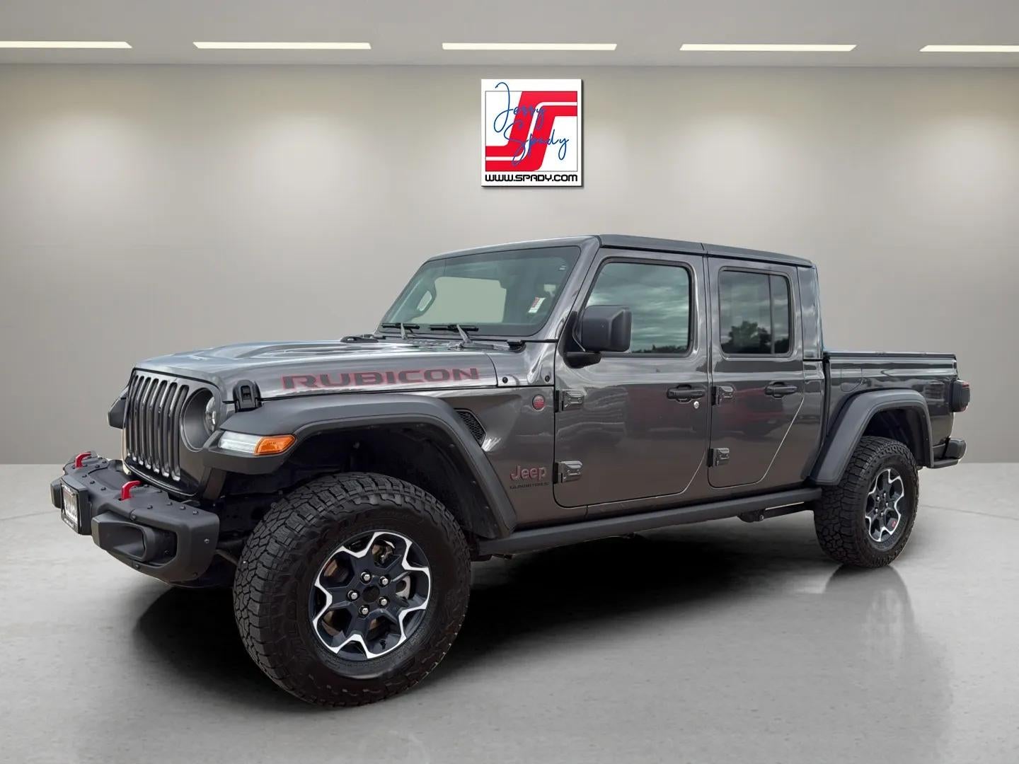2023 Jeep Gladiator Rubicon in Gray — front three-quarter view