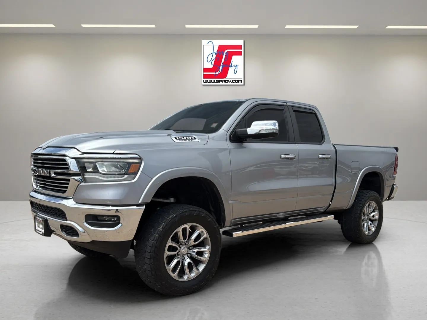 2019 RAM 1500 Laramie in Silver — front three-quarter view