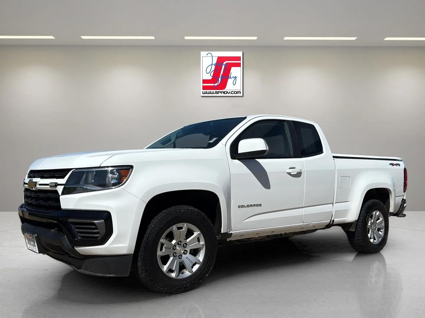 2022 Chevrolet Colorado LT in Summit White — front three-quarter view