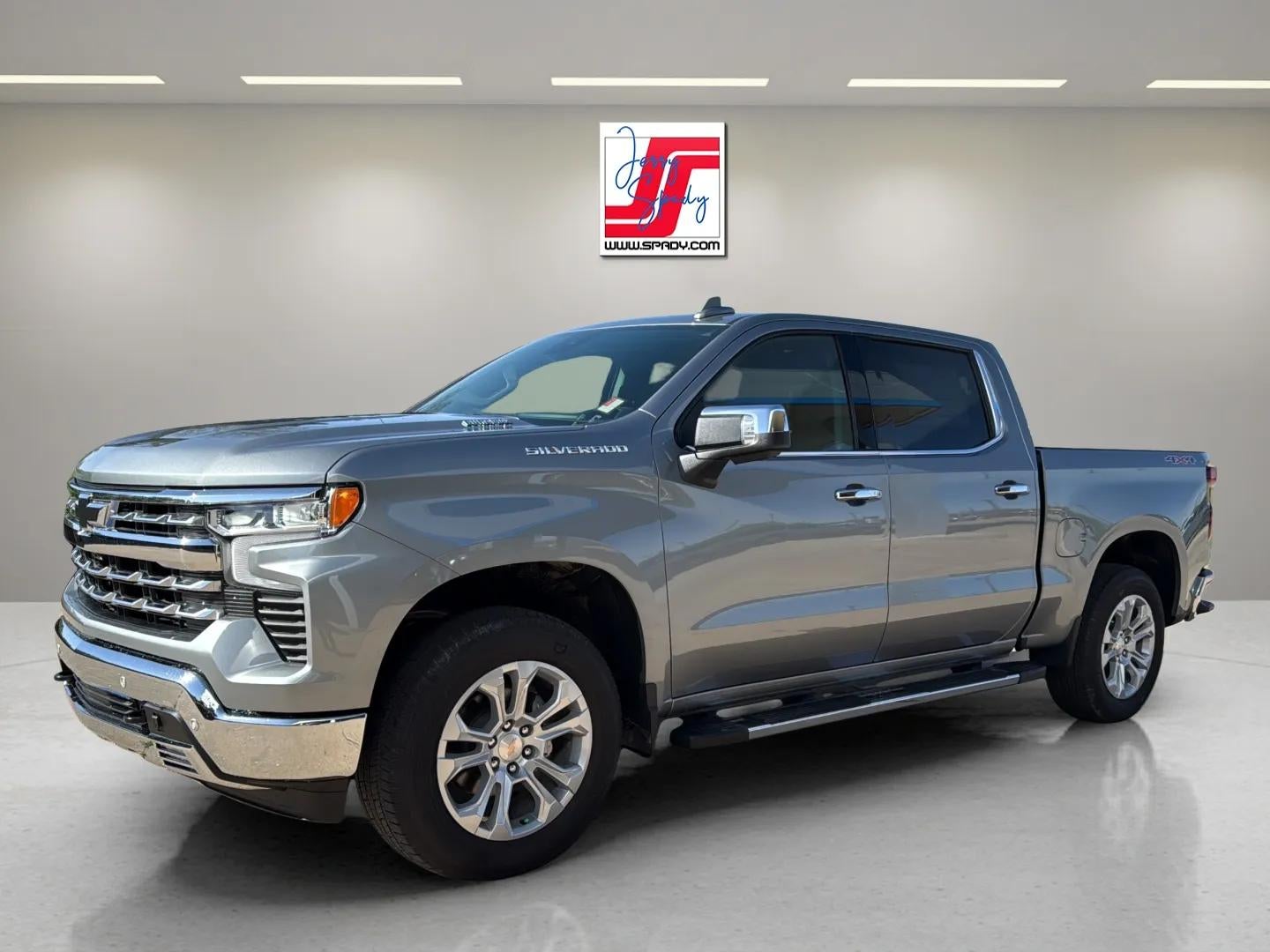 2026 Chevrolet Silverado 1500 LTZ in Sterling Gray Metallic — front three-quarter view