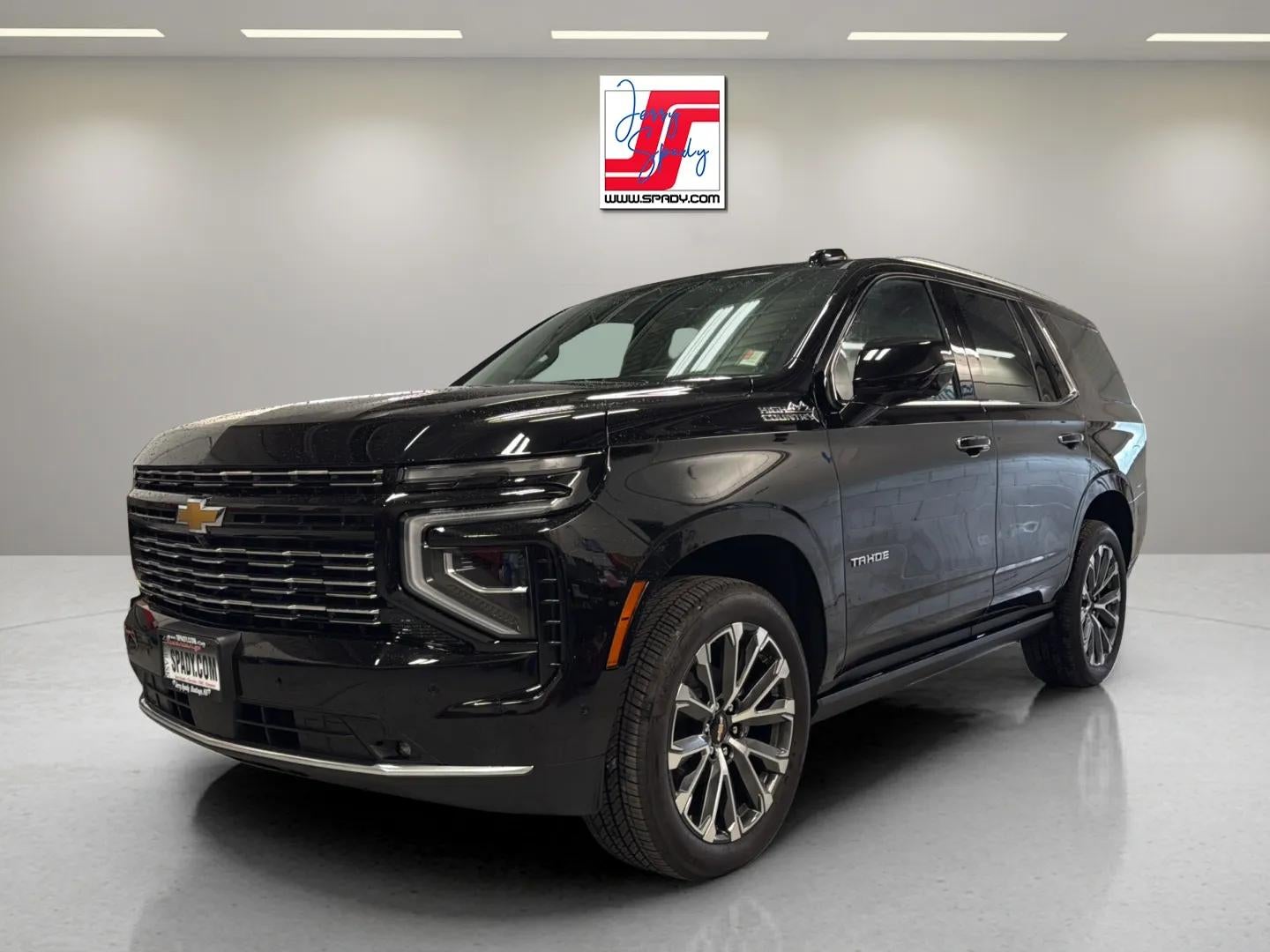 2026 Chevrolet Tahoe High Country in Black — front three-quarter view