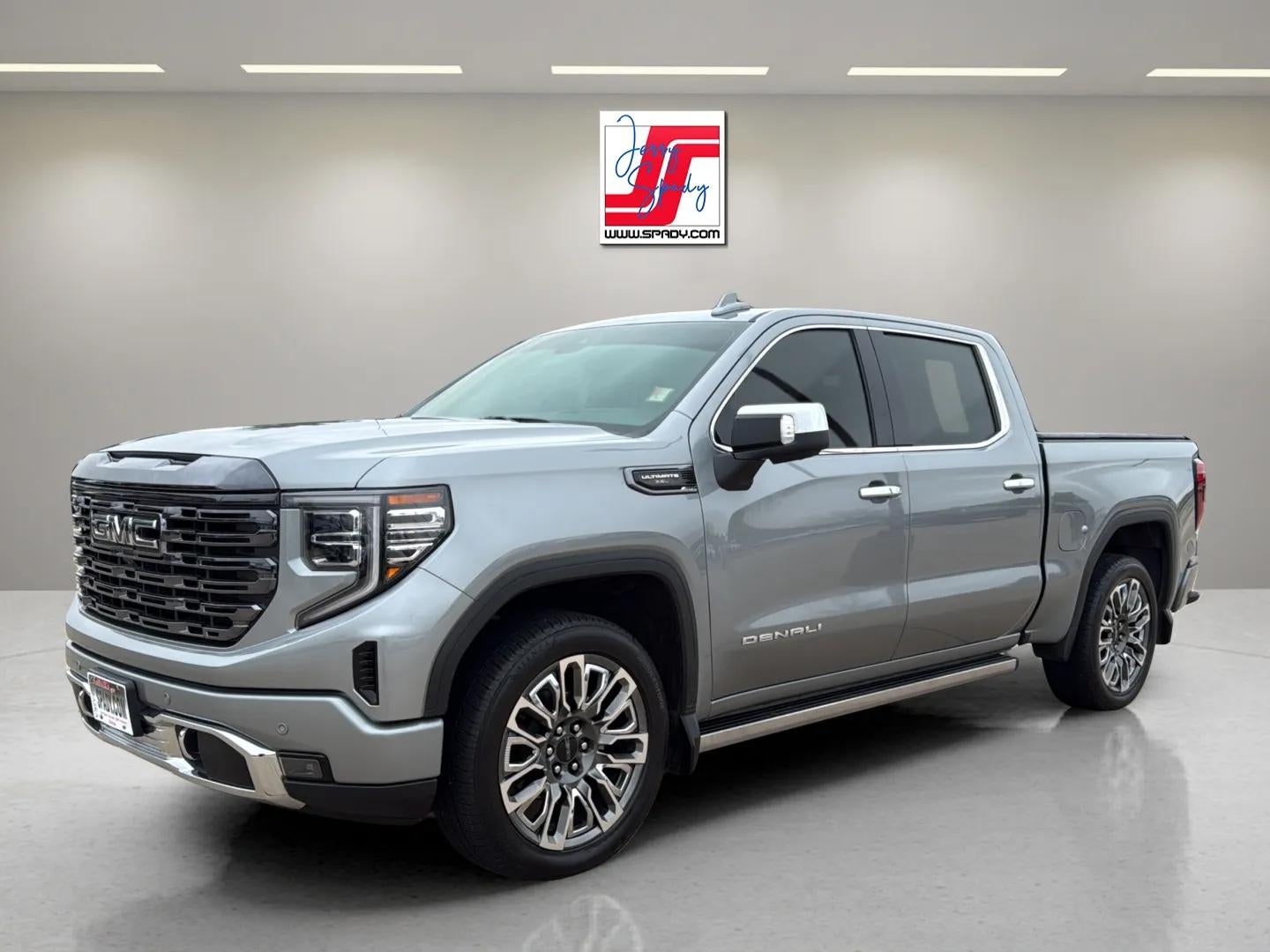 2024 GMC Sierra 1500 Denali Ultimate in Sterling Metallic — front three-quarter view