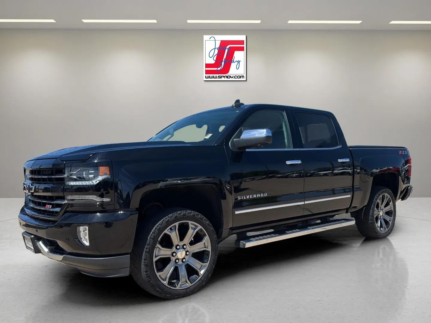 2018 Chevrolet Silverado 1500 LTZ in Black — front three-quarter view