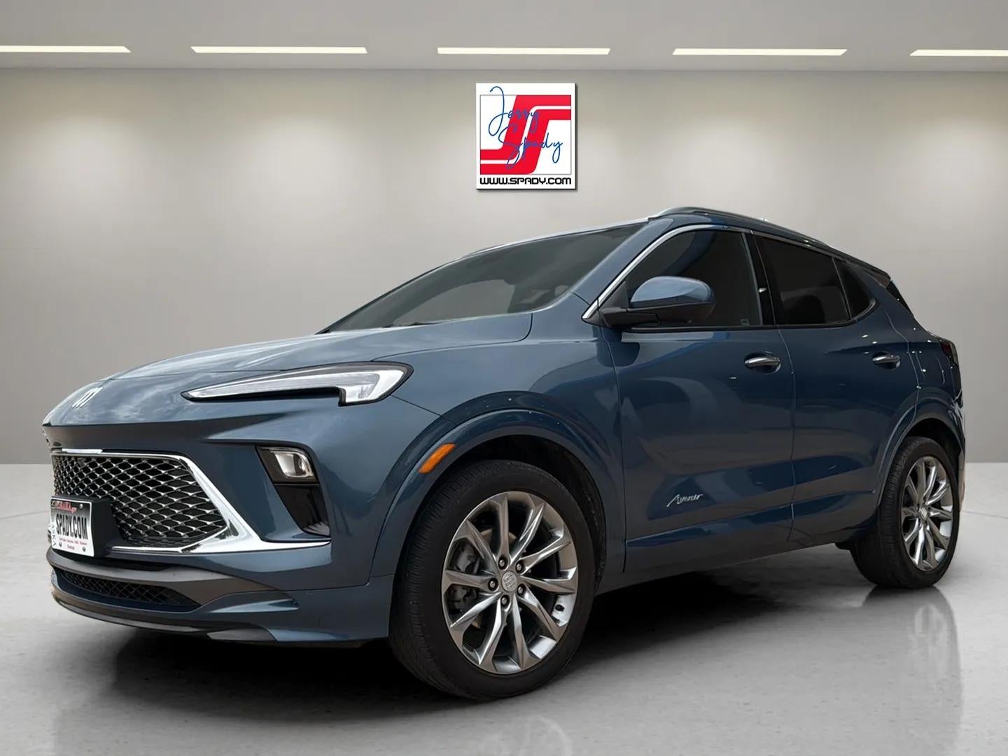 2024 Buick Encore GX Avenir in Ocean Blue Metallic — front three-quarter view