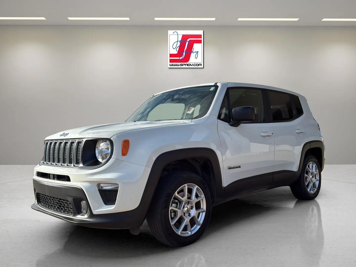 2023 Jeep Renegade Latitude in White — front three-quarter view